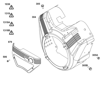 Blower Housing Group Diagram and Parts List for 386447-3331-G1 200000 - 399999 Briggs and Stratton Engine